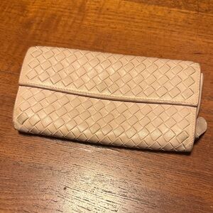 Bottega Veneta Pink Intrecciato Woven Leather Wallet